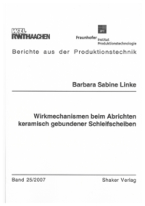 Cover of Mechanisms in Dressing of Vitrified Bonded Grinding Wheels