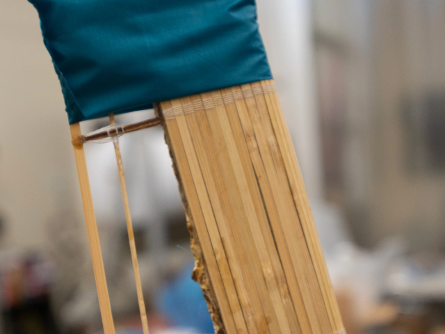 Bamboo covers a prototype turbine blade